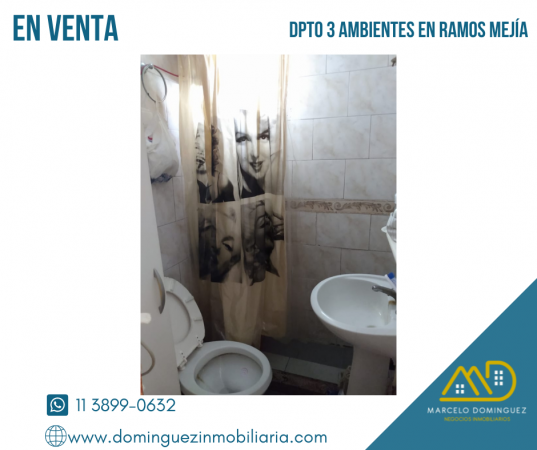 DEPARTAMENTO 3 AMBIENTES EN RAMOS MEJIA EN VENTA